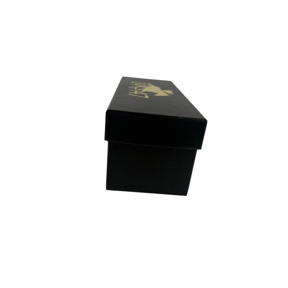 1947 Equestrian Horse Racing Storage Box Black Gold Faux Leather Excellent OS